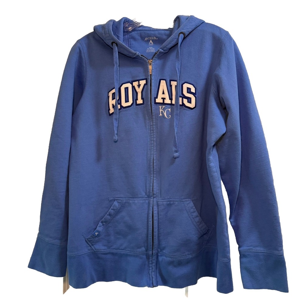 Kansas City KC Royals MLB Antigua Soft Blue  Full Zip Hooded  Jacket Women's XXL